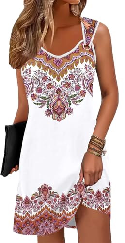 Image of ETCYY Summer Dresses for Women 2026 Vacation Beach Cover Ups Swimsuit Sleeveless Sundresses Casual Loose Tank Sun Dresses