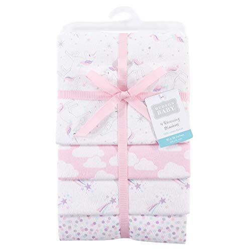 Image of Hudson Baby Unisex Baby Cotton Flannel Receiving Blankets, Magical Unicorn, One Size