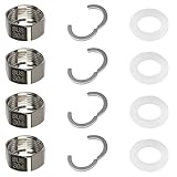 4 Stück Anschluss-Set Edelstahlwellrohr Verschraubung, Anschluss Set DN12-1/2’’ für Edelstahl Wellrohr Verschraubung, 1/2 Zoll für Wellrohr DN12, für Solar und Sanitär