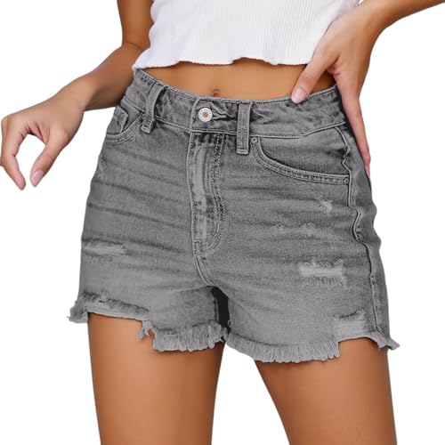 Short en jean extensible femme taille haute qui galbe la silhouette sans serrer pour l'été