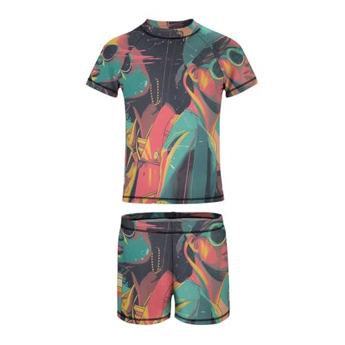 Trendy 80s 90s StyleChildren's Casual Swimsuit Set - Simple and Versatile7-9Y（120cm）2