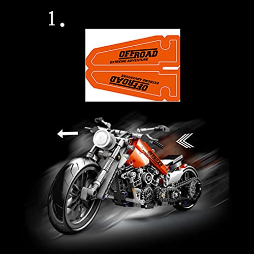 VPPI Technik Motorcycle Bausteine Bausatz, Technic Motobike, Technik T3009 Motorcycle Modellbausatz Klemmbausteine… – Bild 7