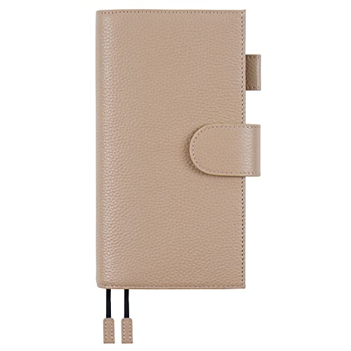 Moterm Leather Cover for Hobonichi Weeks - Fits Hobonichi Weeks/Weeks Mega with Back Pocket (Pebbled-Taupe)