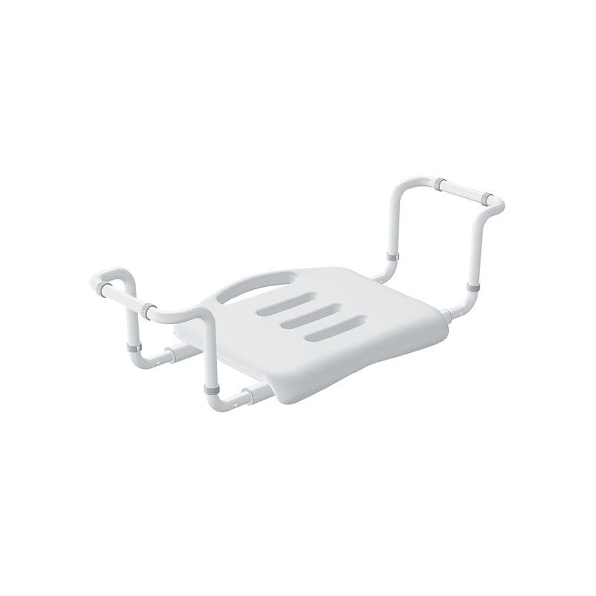 Spirella colección Vivawell, Asiento para baño 36,5 x 19 x 28,5, Acero Revestido, Inoxidable, Blanco, 36.5 X 19 X 28.5