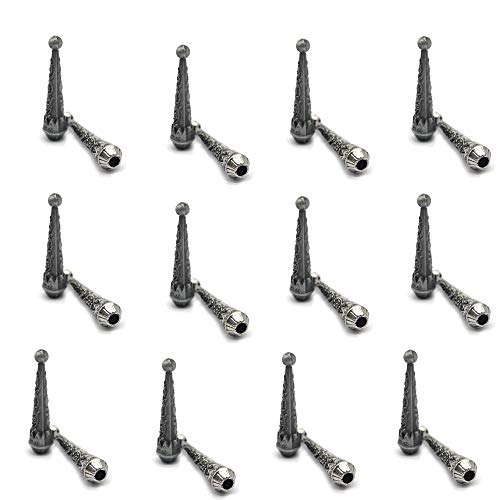 Bolo Tie Tips 24 pcs Replacement End Caps for Bolo Tie Neckalce DIY Crafts (Silver)