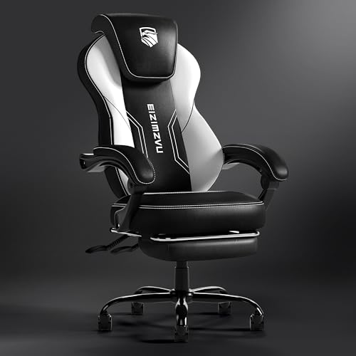 Silla de oficina ergonómica con reposacabezas y reposapiés ajustables, silla de escritorio reclinable de respaldo alto con reposabrazos de enlace, silla giratoria ejecutiva para computadora con