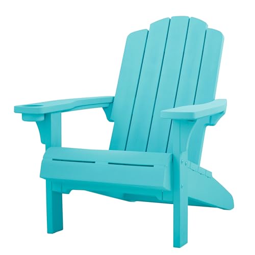 Keter Kiawah Adirondack Chair, Weather‑Resistant Resin Outdoor Patio Chair, Ergonomic Design, All‑Weather Seating for Garden, Deck & Backyard, Teal