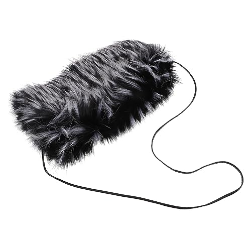 Chauffe-mains en similicuir noir manchon chaud hiver femmes