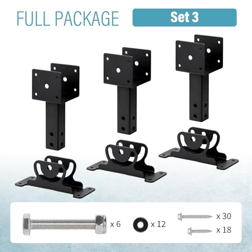 BTRAM 3 Pack 304 SS 4x4 Heavy Duty Adjustable Roof Riser Brackets (Black) by BTRAM - Used condition - Image 5