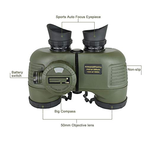 Binocular 7x50 con brújula marina y rango automático miniatura 2