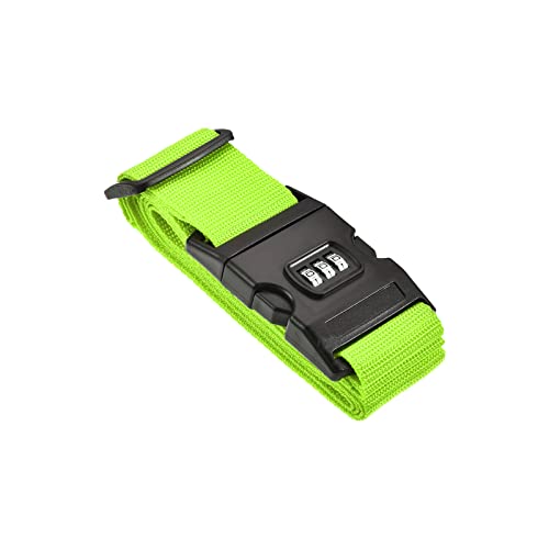 Image of M METERXITY 1 Pack Luggage Strap Suitcase Belt- Travel Combination Lock Adjustable Baggage Accessory with Buckle, Apply to Suitcase (79x2 Inch, Light Green)