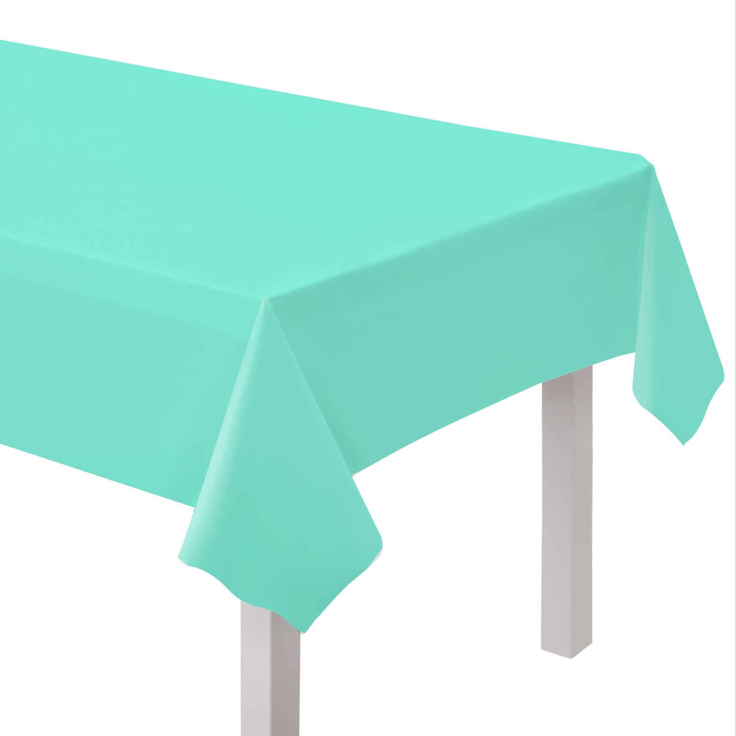 Amscan 9915405-207 - Pastel Mint Green Eco-Friendly Re-usable Plastic Table Cover - 2.74m