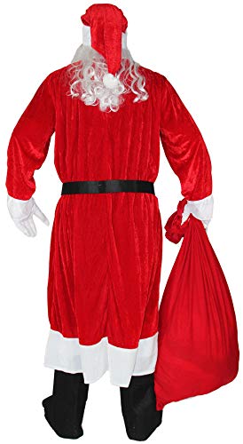 Foxxeo Rotes 6-teiliges Premium Weihnachtsmann für mit Mantel für Herren - Größe M-XXXXL, Größe:XL/XXL