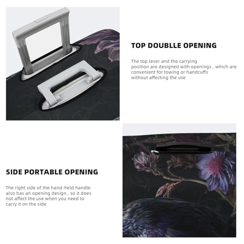 Raven Dark Fantasy Aesthetic Elastic Travel Luggage Covers Dustproof Scratch-Resistant Suitcase Protector Fit 22-24 Inch3