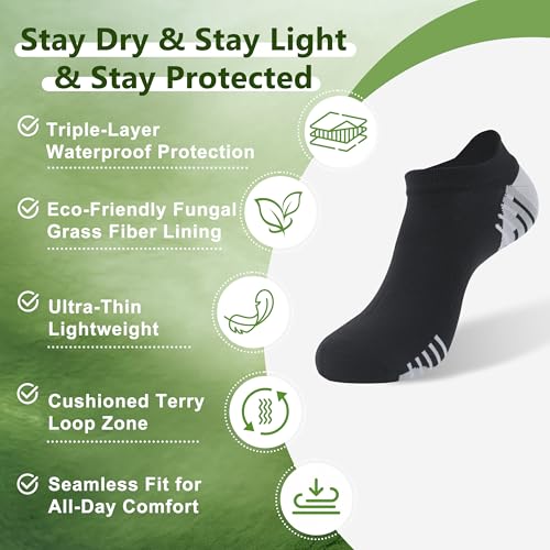 RANDY SUN Waterproof Socks – Ultra Thin Seamless Cushion Socks with Eco-Friendly Juncao Inner, Breathable & Sweat-Friendly2