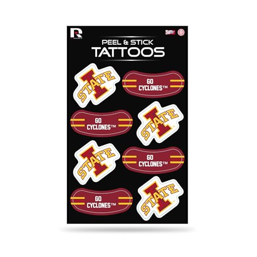 Rico Industries NCAA Iowa State Cyclones Peel & Stick Temporary Tattoos - Eye Black - Game Day Approved!