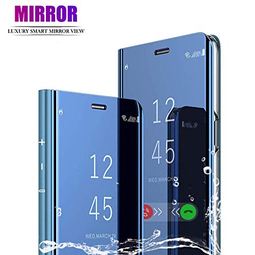 HEYB para Xiaomi Mi 10 Lite 5G Funda,Flip Clear View Translúcido Carcasa Espejo Standing Cover Anti-Shock Anti-Rasguño Mirror 360°Protectora Case Cover para Xiaomi Mi 10 Lite 5G