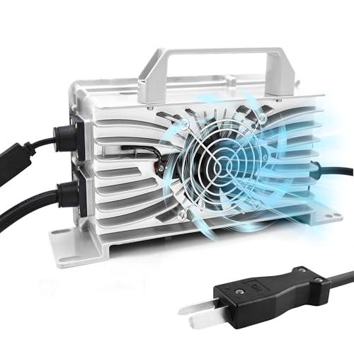 Entrinomy 18 Amp 36 Volt Golf Cart Battery Charger for EZGO & Yamaha Lead Acid Battery with Crowfoot Plug, Automatic Power-Off for Safety, IP67 Waterproof & Fast Heat Dissipation