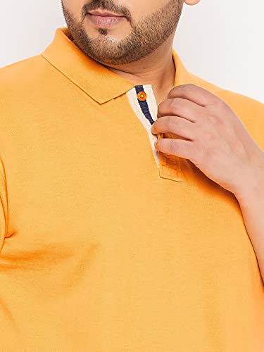 Image of Club York Men Cotton Blend Half Sleeve Polo Neck Solid Plus Size T-Shirt