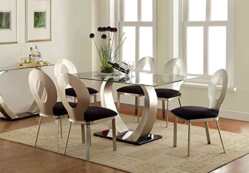 247Shopathome Mick Dining Table, Silver #TOP5