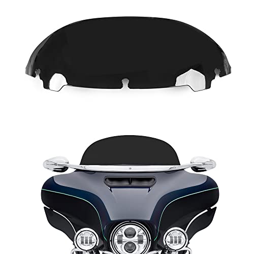 Image of 7 inch Black Round Windshield Windscreen Compatible for 2014-2022 Harley Davidson Touring Street Glide /Electra Glide /Ultra Limited /Tri Glide FLHT FLHX FLHXS FLHTK