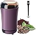 150W Molinillo Electrico, Molinillo de Café Eléctrico con Cuchillas de Acero Inoxidable, con Cepillo para Limpieza, Molinillo de Especias, Semillas, Frutos Secos o Granos,Púrpura