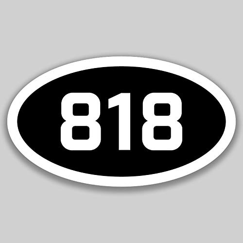Image of DHDM 818 Area Code Sticker California Los Angeles Agoura Hills Burbank City Pride Love | 5-Inches by 3-Inches | Premium Quality Vinyl UV Resistant Laminate PD2411