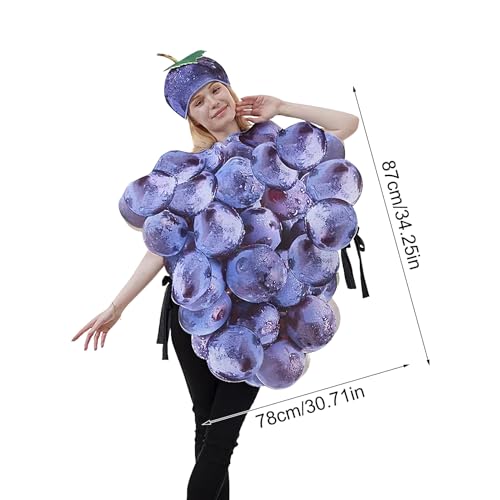 Costume de raisin violet avec chapeau : la solution pour un déguisement drôle - 5