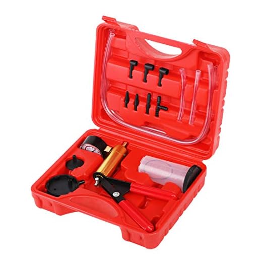 JIFETOR Hand Vacuum Pump Turner Tester and Brake Clutch Bleeder Tool 2-in-1 Kit, One-Man Handheld Automotive Brake Fluid Bleeding Set, with Gauge Jar Adapters for Bike Motorcycle Car Truck Diagnosis