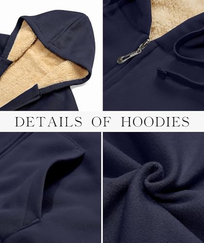 Image of SWISSWELL Hoodies for Women Winter Fleece Sweatshirt - Full Zip Up Thick Sherpa Lined Hooded Jacket