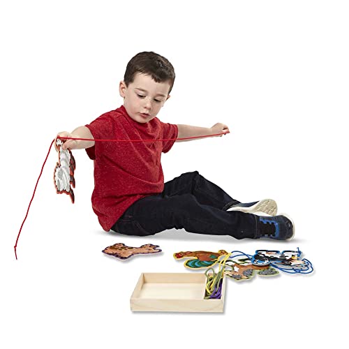 Melissa & Doug Lace And Trace Activity Set: 5 Wooden Panels And 5 Matching Laces - Farm #TOP4