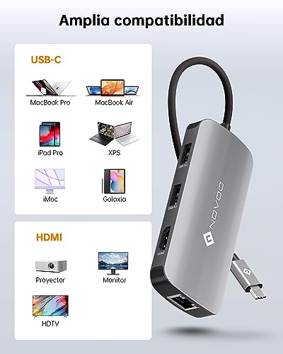 Hub USB C de 100 W PD con tres puertos USB estables para iPad 7