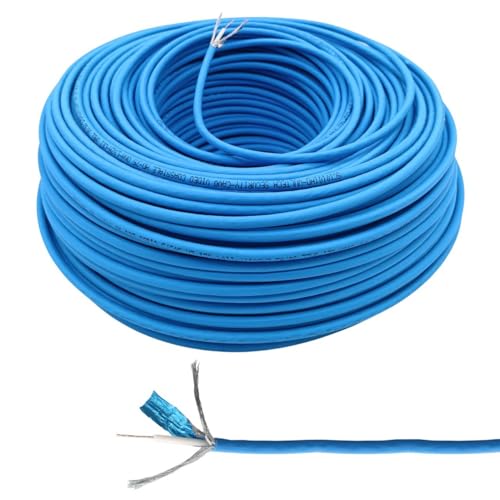 Area illumina Cavo Coassiale RG59 Mini, 100m, 75 Ohm, 4K Ultra HD, Blu, LSZH, Rame 100% per Videosorveglianza