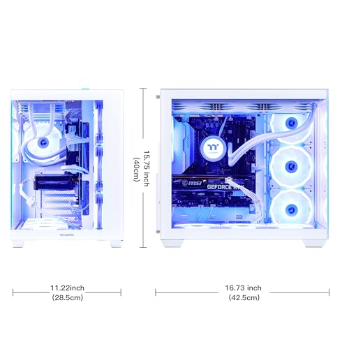 Image of MLOONG X-Dragon Gaming PC Desktop, AMD Ryzen 7 9800X3D 8 core 4.7GHz(up to 5.2GHz), GeForce RTX 5070Ti 16GB, 32GB DDR5 RAM 6000MHz, 2TB NVME SSD, 850W PSU, Windows 11 Home 64-bit, White