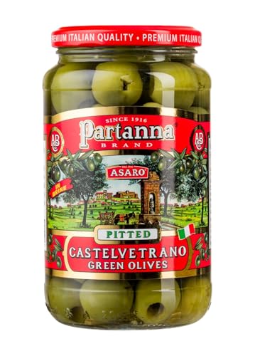 Partanna Pitted Castelvetrano Olives - Authentic Sicilian - Product Of Italy - Premium Handpicked Imported Italian Green Olives Great For Every Occasion - 9oz Jar