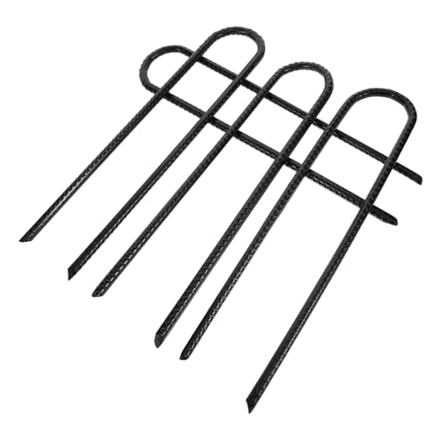 Balacoo 4pcs Heavy Duty Shaped Landscape Stakes Durable Steel Ground Pins for Tents Trampolines Garden Structures and Outdoor Activities for Landscaping and Stabilizing Fences