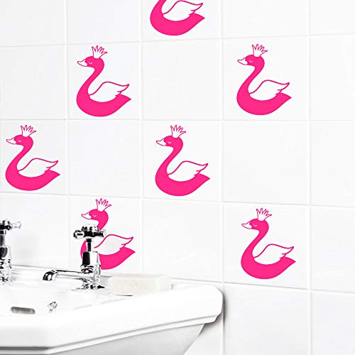 Colorful Swan Tile wall Sticker for Bathroom, Bathroom