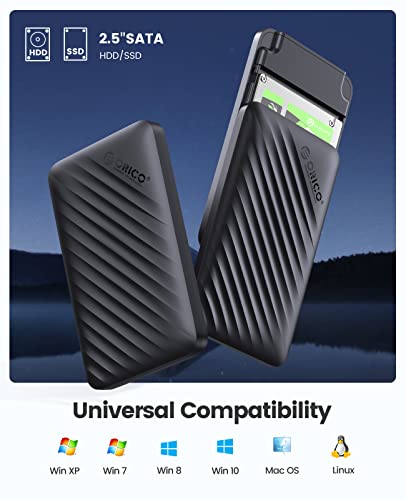 Image of ORICO 2.5 inch Hard Drive Enclosure USB C to SATA III for 2.5 Inch SSD & HDD 9.5mm 7mm External Hard Drive Enclosure Support Max 6TB with UASP Compatible with WD Seagate Toshiba Samsung Hitachi(2521C3)