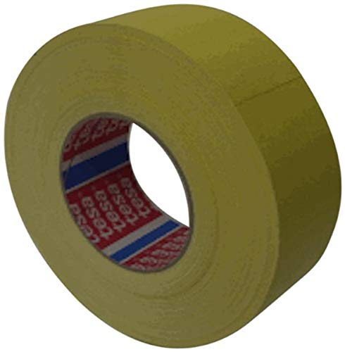 Tesa 4651 Natural Rubber Performance Acrylic-Coated Cloth Tape, 55 yard Length, 2" Width, 12 mil Thick, Yellow (Pack of 1)