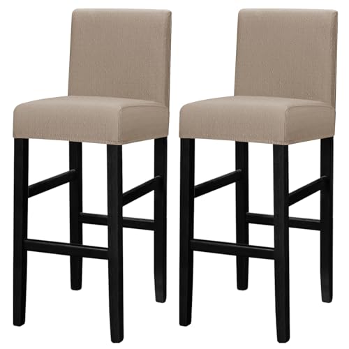 Lellen Bar Stool Chair Covers Set of 2 - Jacquard Bar Stool Covers with Backs Bar Chair Covers Counter Height Stool Covers Bar Stool Slipcovers High Stool Chair Covers for Kitchen Dining Room by Lellen - Used condition - CA$17.97