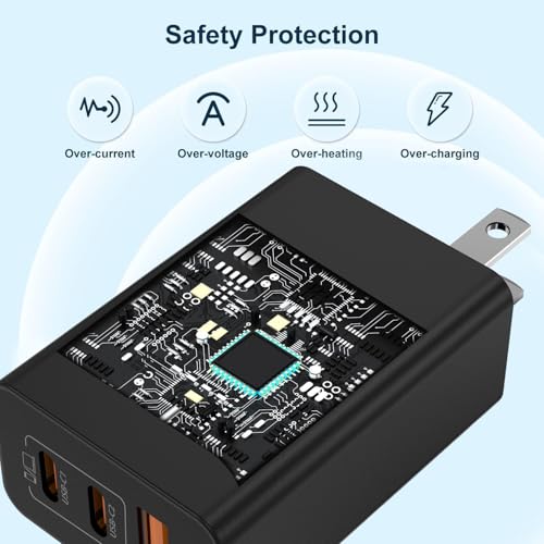 Image of 65W USB C Super Fast Charger Block,100W Charging Station Adapter with 3ft /6ft /10ft Type C Cable Cord Long for MacBook Pro /Air /iPhone 17 16 15 Pro Max /Samsung Galaxy S26+ /S25 /S24 /S23 /S22 /S21 Ultra /Plus