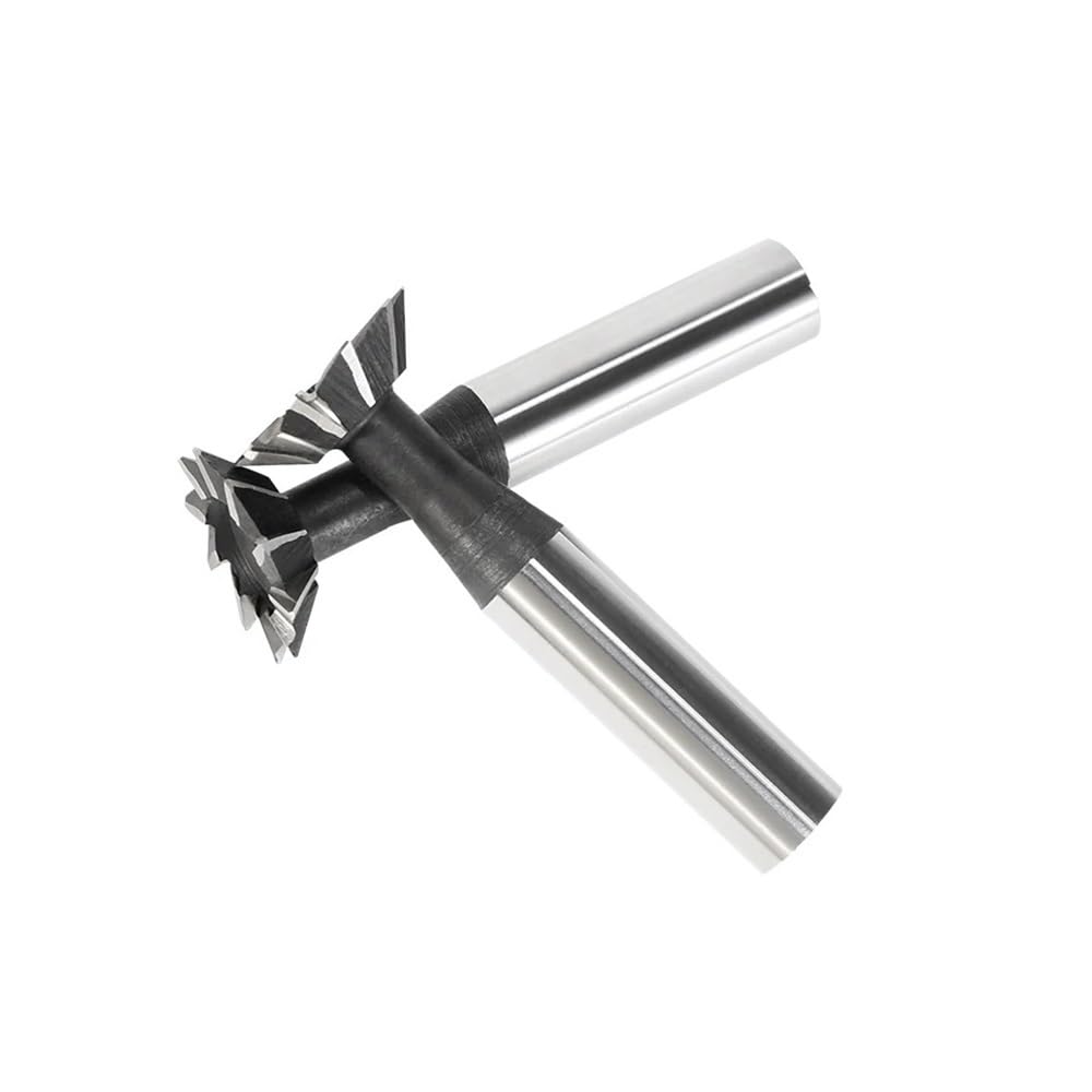 FCOVIRLEN Fresas de Cola de Milano, Fresas de Mango Recto Fresa de Extremo de Acero de Alta Velocidad CNC, vástago Recto, Ranura de Cola de Milano, 8-60 mm y 45/55/60 Grados(25MM*60)