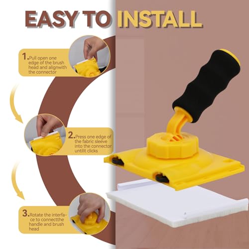 Paint Edger Tool Kit for Walls – 360° Rotating Paint Edging Tool with Corner & Trim Pads, 9" Paint Pad, Mini Decorative Edger, Paint Tray & 12 Refill Pads (for Baseboards, Ceilings, Interior Walls) Paint Edger Tool Kit for Walls – 360° Rotating Paint Edging Tool with Corner & Trim Pads, 9" Paint Pad, Mini Decorative Edger, Paint Tray & 12 Refill Pads (for Baseboards, Ceilings, Interior Walls) - Image 4