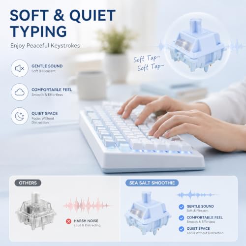 GATERON Sea Salt Smoothie Linear Keyboard Switch, Full POM RGB, Pre-lubed, for MX Mechanical Keyboard (35)