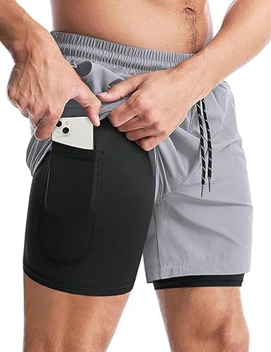 Image of boffi ... N S Poly 2 in 1 Active Dual Shorts with Inner Tights Layer | Men's Double Layer Short for Running, Gym & Sports