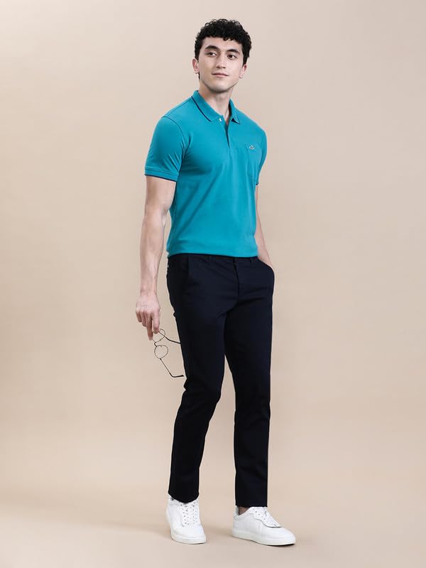Image of CROCODILE Men Solid Polo T-Shirt | 100% Cotton | Short Sleeve | Slim Fit | Button Placket White
