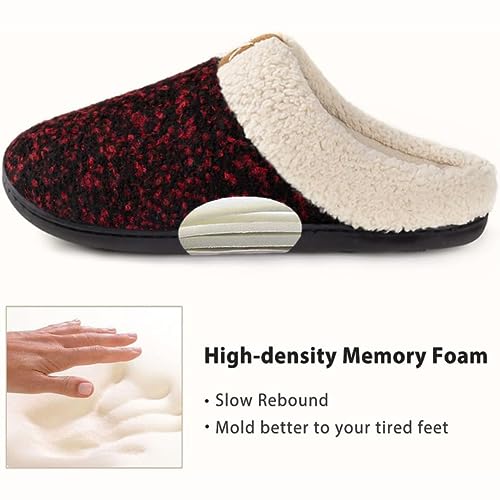Image of ULTRAIDEAS Women's Indoor Bedroom Slipper with Memory Foam, Gift for Women, Wool-Like House Shoe with Anti-Skid Rubber Sole for Ladies