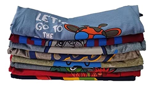 Kit 5 Camisetas Meninos Infantil Juvenil Manga Comprida Inverno De Frio Desenhos Atacado (10, Multic