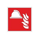 easydruck24de Brandschutzaufkleber F004: Mittel und Geräte zur Brandbekämpfung I 10x10cm I DIN EN ISO 7010 Hinweis Achtung Warnhinweis Brandschutz I hin160
