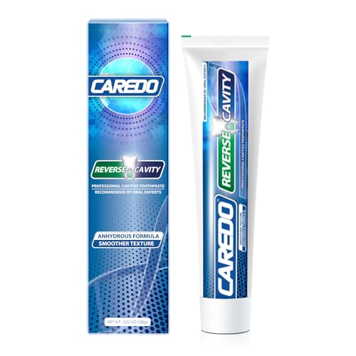 CAREDO Dentifricio Anti-Caries Per Adulti, Ripara la Caria Dentale, Dentifricio Senza Fluoro, Idrossiapatite, Remineralizzazione dei Denti, Sapore Menta, 100g (1 Pezzo)